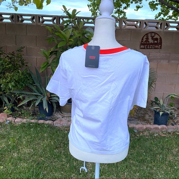 Levi’s Orange Flower Cropped Summer Tshirt - Picture 5 of 7